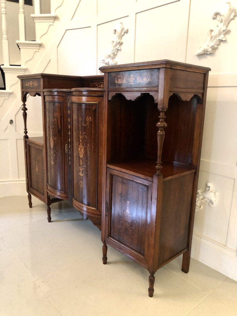Antique Victorian Inlaid Rosewood Side Cabinet - Image 2